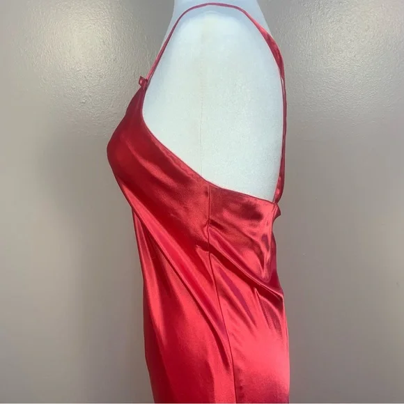 Christian Dior VTG Satin Logo Embroidered Full Length Slip Dress - Picture 11 of 15